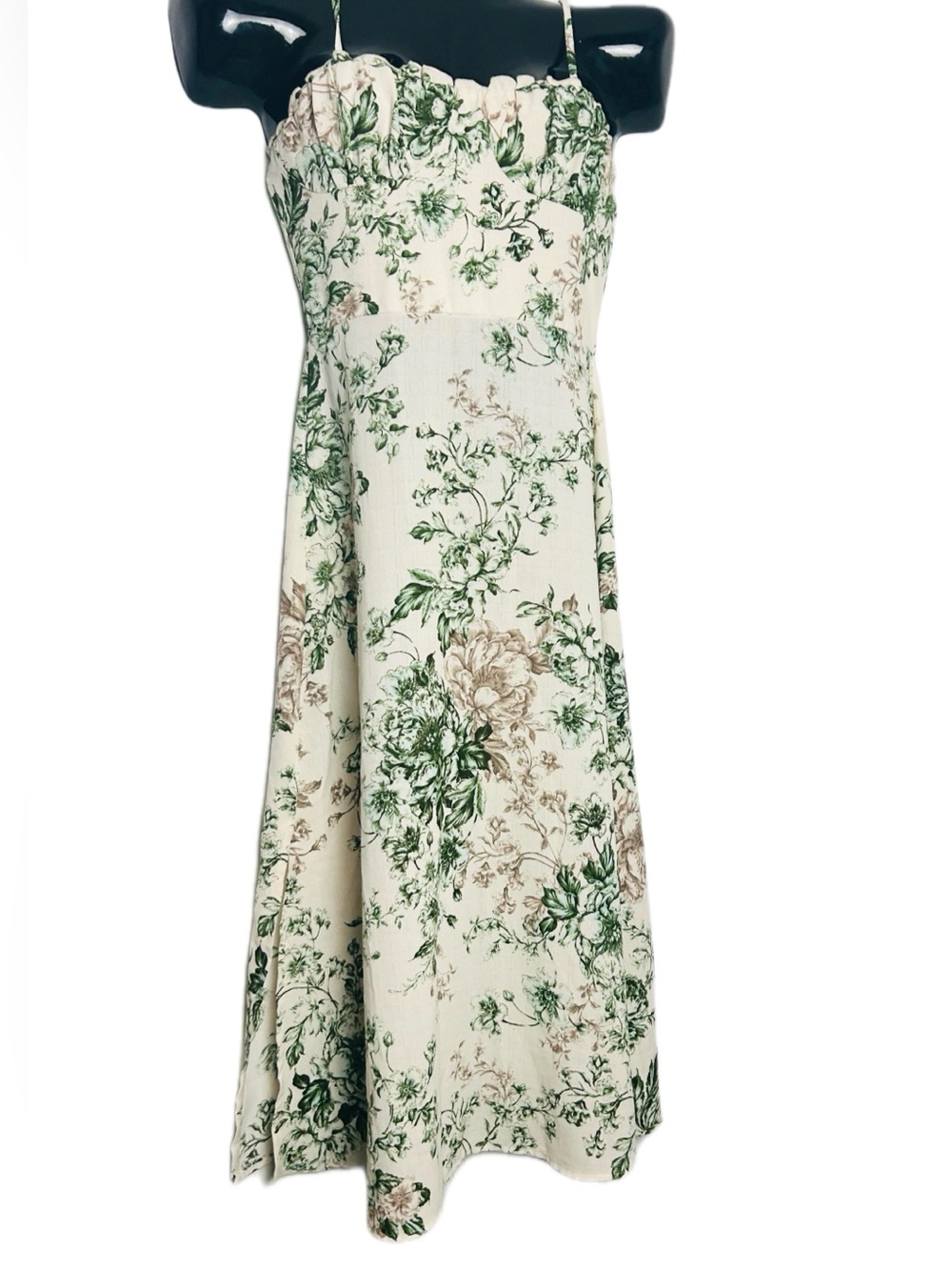 NWOT -Floral Botanical Bustier-style Midi Dress